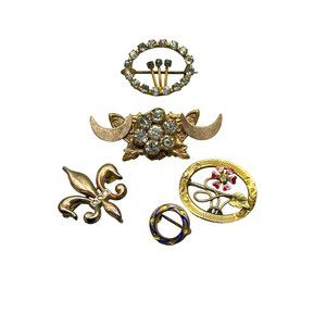 Antique Victorian Small Pins Collection Petite Dainty Gold Filled Brooches Pins